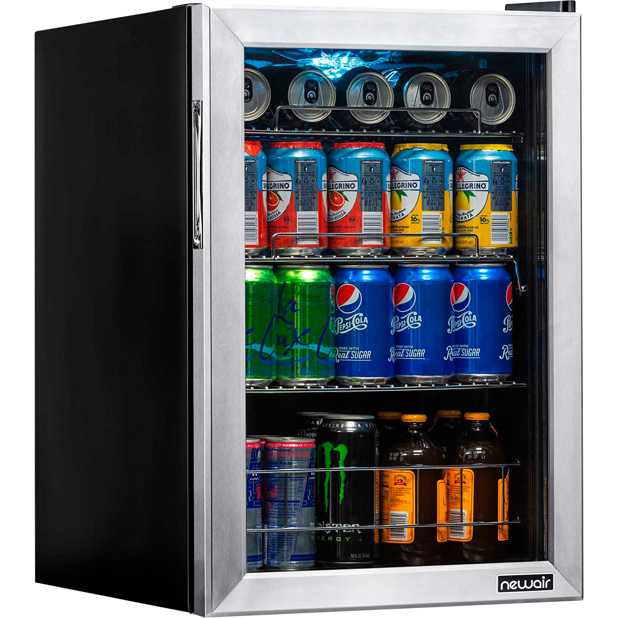 NewAir 90-Can Freestanding Beverage Fridge in Stainless Steel, Model# AB-850